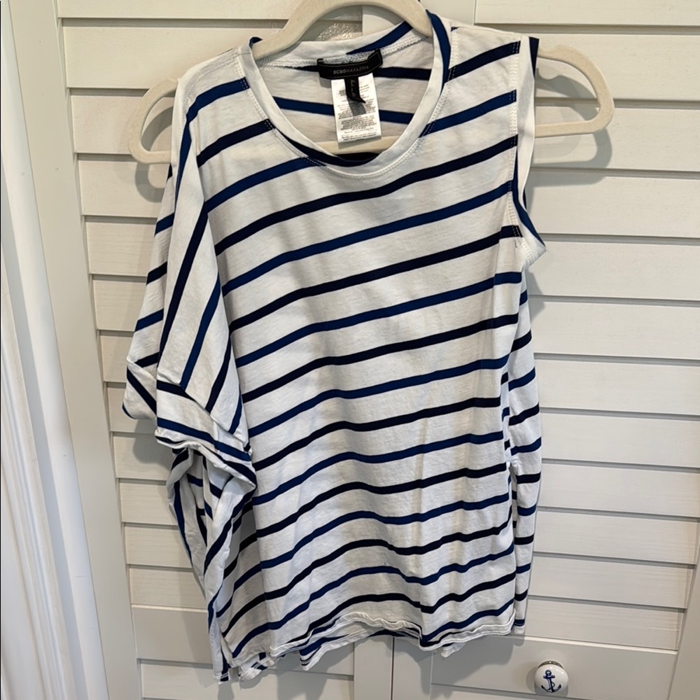 Striped Navy and White Women's Top